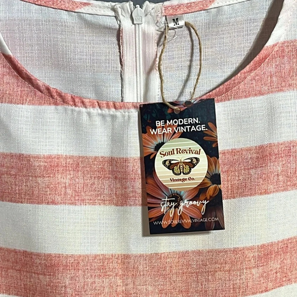 White and pink romper zipper back sleeveless vintage look size Large - Picture 3 of 9